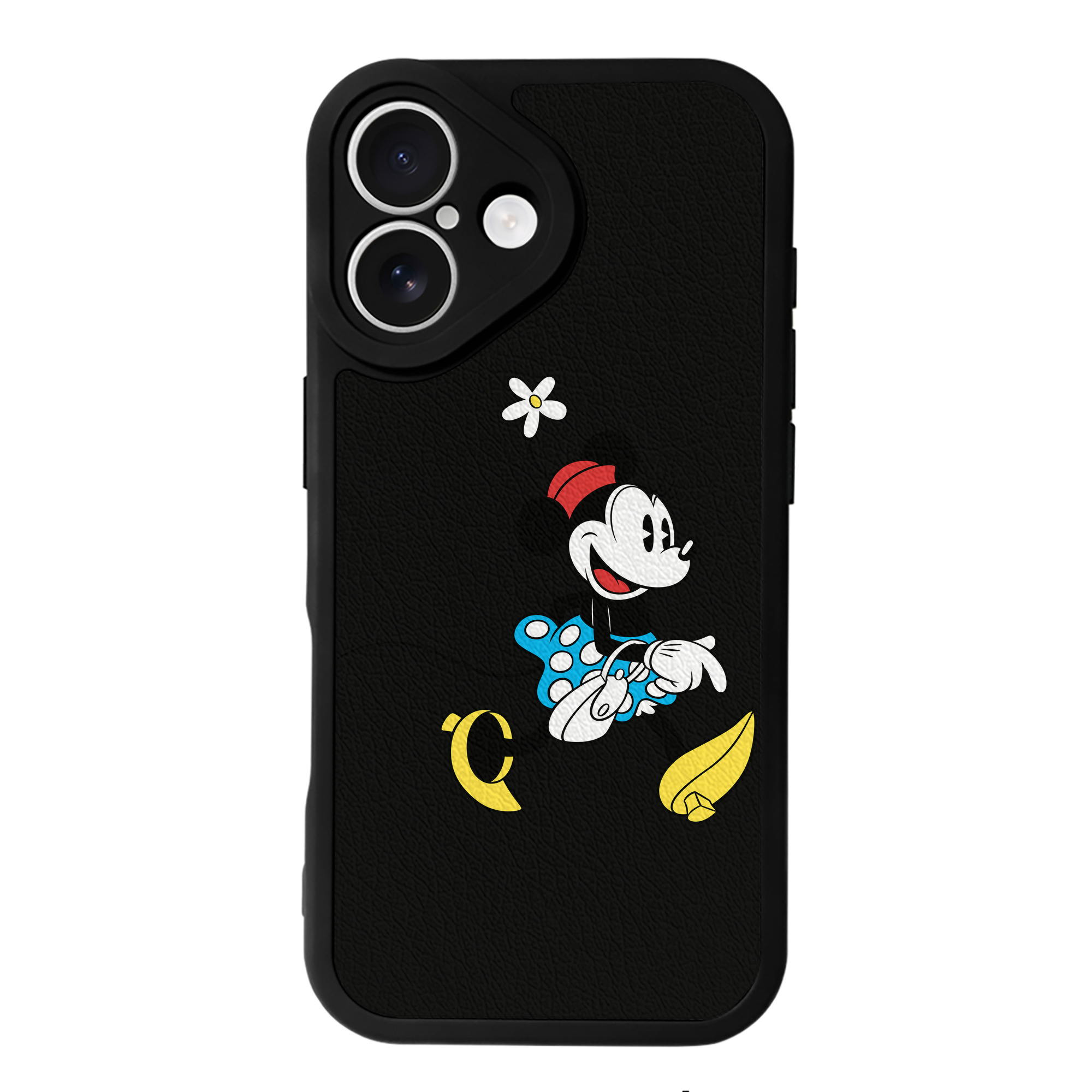 （画像用） ミッキーマウス Mickey Mouse 【iPhone 16シリーズ対応】シリコンスマホケース（レザー調） 材質：シリコン